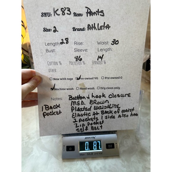 Athleta Skyline Pant Med Brown Paperbag Waist Conformable Workwear - Picture 5 of 5